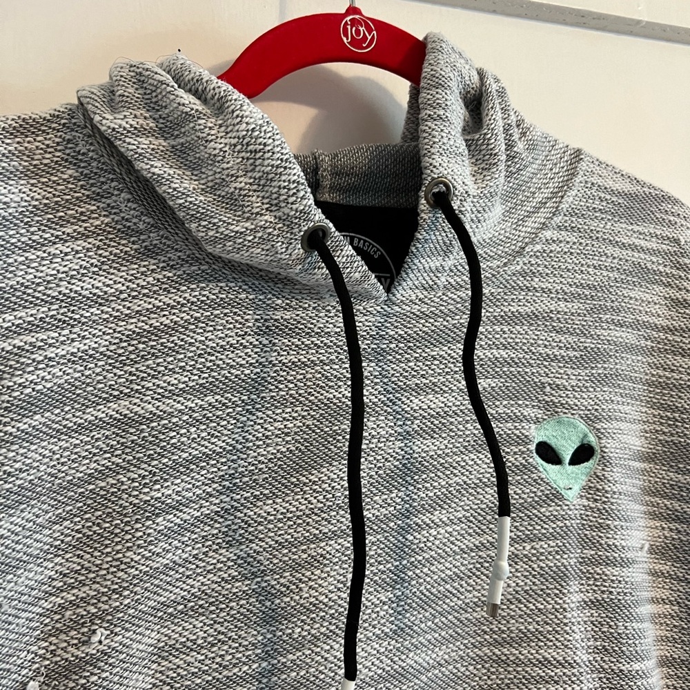 Grey Alien hooded sweater